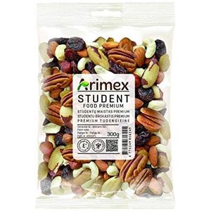 ARIMEX Premium Student Voedsel Nut en Gedroogd fruit Meng met cashewnoten, amandelen, paranoten, hazelnoten, pecannoten, Golden Jumbo en Jumbo rozijnen, 300 g