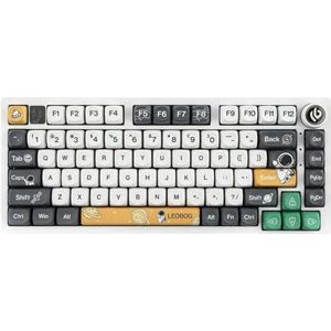 QPSJXN HI75 RGB RGB mechanisch toetsenbord met achtergrondverlichting met metalen basis, hot swappable afdichtingsstructuur, PBT-toetsenbord en hifi-geluid (Astronaut-SOA)