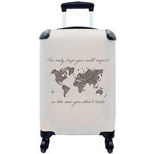 MuchoWow® Koffer - Spreuken - Quotes - The only trip you will regret is the one you don't take - Past binnen 55x40x20 cm en 55x35x25 cm - Handbagage - Trolley - Fotokoffer - Cabin Size - Print