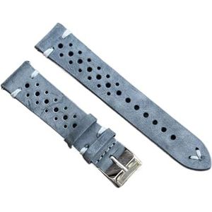 NASUNJIA Nieuwe ontwerpolie wax koe lederen horlogeband 8mm 20mm 22mm 24mm vintage poreuze horlogeband handgemaakte horloge accessoires(White wire,18mm)