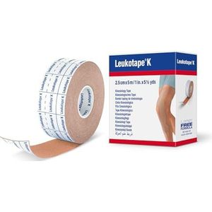 Leukotape K - Therapeutische kinesiologie-tape, rol van 2,54 m x 1,27 m, bruin