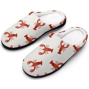 Rode Rivierkreeft Katoenen Slippers Voor Vrouwen Warme Anti-Slip Rubber Zool Huisschoenen Voor Indoor Hotel 7-8 (39-40)