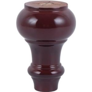 HNEJA 1/4 stuks massief houten meubelpoten vervanging zwart afgewerkt toepasselijke voet voor slaapbank kast dressing been 80/100/120/150 mm (kleur: 12 cm rood, maat: 4 stuks)