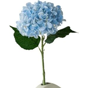 Handgevoel Hydrangea Hortensia Simulatieboeket Bionische gedroogde bloemen Woonkamertafeldecoratie Bloemstuk Decoratieve kunstbloemen ( Color : Light blue )