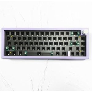 QPSJXN Aanpasbaar Bluetooth 2.4G RGB RGB backverlichting, heet swappbaar mechanisch toetsenbord met afdichtingsstructuur en drie modi -compatibiliteit (paars)