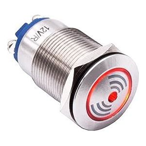 19 mm 22 mm Waterdichte Flash LED Metalen Buzzer Schakelaar 12 V 24 V 220 V Knipperlicht Alarm Luide Toon Rood Groen Geel Buzzer (Kleur: 19 mm Rode LED_AC DC 6-24V)