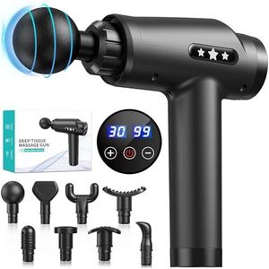 Massage Gun Deep Tissue, Massage Gun Krachtige Spiermassage Gun, 30 Snelheden Draagbare Spier Percussie Massager, Draadloze Stille Elektrische Handheld Massagers voor Hele Lichaam Rug Ontspanning