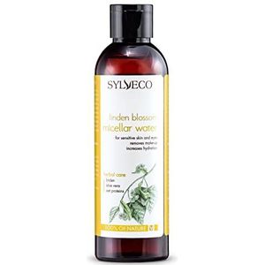 SYLVECO Micellaire reinigingswater uit lindebloesem. Make-up remover voor gevoelige huid verwijdert ogen lippenmake-up ook geschikt voor waterdichte make-up. Veganistische natuurlijke cosmetica grootte 200 ml.