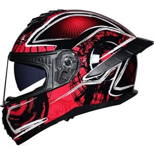 Integraalmotorhelm Motocrosshelm Met Meerdelige Snelsluiting Bromfietsracehelm DOT/ECE Goedgekeurd Voor Unisex Scootercruiser Straatmotorfiets 1,XXXL(63-64CM)