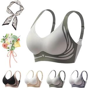 Draadloze Push-Up BH, Naadloos, Anti-verzakking, Volledige Dekking Voor Vrouwen(Green,4X-Large)