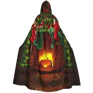 SSIMOO Merry Christmas volwassen mantel met capuchon, vreselijke spookfeestmantel, geschikt voor Halloween en themafeesten