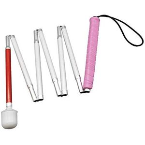 Aluminium Inklapbare in 7 Delen Blindenstok,Opvouwbare Mobiliteitsstok,Witte Stok