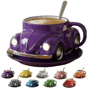 ZQXYXFUS Kevervormige koffiemok, handgemaakte keramische kevervormige koffiemokken, nieuwigheid theekop thuiskantoor decoratie, autovormige koffiemok voor autofans, creatieve geschenken voor