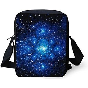 Wanyint Ontwerp Mini Crossbody Tas voor Vrouwen Meisjes Tieners,Leuke Messenger Bags met Schouderriem, Blauwe Galaxy Star, Eén maat