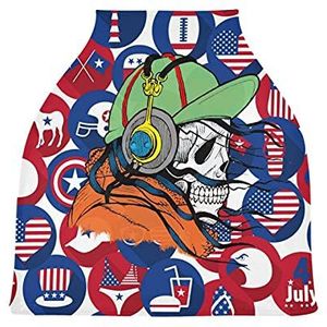 Skull American Stretchy Baby Auto Stoelhoes, Luifel Nursing Covers, Zachte Ademend Winddicht Sjaal Changepad voor Winter Baby Borstvoeding Jongens