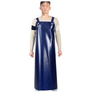 Water- en Oliebestendige Schorten Brede Schouderbanden Industrie Schorten Pvc Oxford Schort Lab Schort Onder Hoge Druk Verlijmd Schort Voor Vaatwassers Hondentrimmers Viskwekers(Dark blue,110x80cm/43.