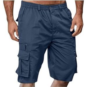 Mens Elastic Waist Cargo Shorts Zipper Relaxed Stretch Lightweight Summer Outdoor Multi Pocket Casual Short Pants (XL,07)