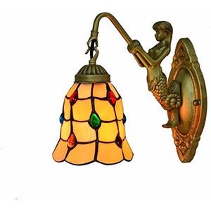 Indoor Kerst Licht Tiffany Lamp Warme Kleur Kralen Glas Lampenkap Slaapkamer Lamp Retro Led Licht Tiffany Stijl Kamer Villa Bar Restaurant 6 Inches