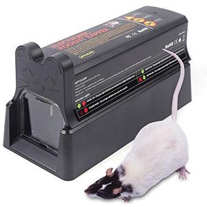 Elektrische muizenval, elektrische rattenval met anti-vluchtdeur, herbruikbaar, USB-oplaadbaar, voor binnen en buiten, muis, woelmuis, eekhoorntjes enz