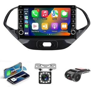 Android 14 Auto Stereo MP5 Player 9'' Screen Autoradio Voor Ford FIGO 2015-2018 Car-play Android Auto GPS-navigatie Bluetooth RDS FM AM DAB+ Radio Stuurbediening Voice Control(NF-4 8Core 4+64G)