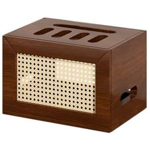 XCLOOZGL Houten Elegante Wifi Router Opbergdoos Home Media Opslagkast Grote Capaciteit Router Plank Opslag Modem Rek Voor Slaapkamer Woonkamer Kantoor Thuis,A*walnut,32X22X21cm