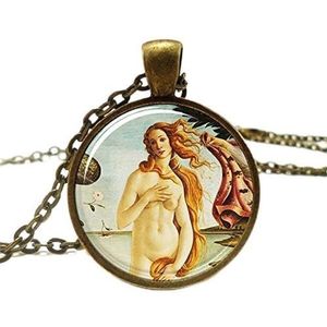 DNDEEZ De geboorte van Venus ketting, Botticelli Art hanger, Romeinse godin, 25MM, Metaal