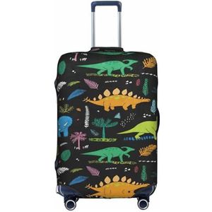 OdDdot Groene polkadots print stofdichte kofferbeschermer, anti-kras kofferhoes, reisbagagehoes, Dinosaur Palm Leaf, S