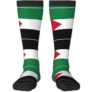 MDATT Russische vlag print grappige nieuwigheid crew sokken voor vrouwen, kniehoge nieuwigheid sokken grappige geschenken, Vlag van Palestina, One Size