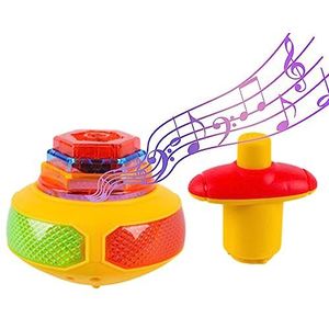 Knipperende muziek Gyro Shining Toys - Flitslicht boven draaiende gyro - Kid Sensory Toys Tol Speelgoed, Draagbaar Fidget Speelgoed Vechtspel voor Peuter Meisjes Jongens Kinderen Hirara