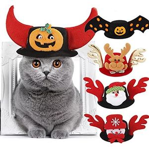 WZhen Pet Hat Hond Halloween Kerst Hoofddeksels Kat Grappige Hoofddeksels Benodigdheden - F