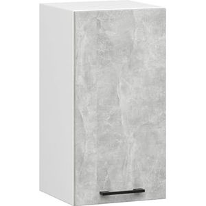 AKORD Keukenhangkast - Oliwia W40 | 2 planken & 1 deur keukenkast | inbouwkeuken kitchenette keukenmeubel keukenkasten wit | beton