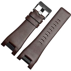 horlogebandje Horlogeband 32 mm lederen horlogeband Zacht ademend polsbandje (Color : Brownb Black Buckle_32 18mm)