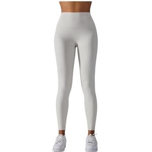 OXOLAMRIN Yogalegging voor dames, yoga- en fitnessleggings, geschikt voor hardlopen, fietsen, fitness, meerkleurig, verschillende maten, White Ash, S
