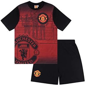 Manchester United FC - Pyjama met korte broek voor jongens - Officieel - Clubcadeau - Rood groot logo - 10-11 jaar