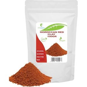 Marokkaanse rode klei - 100 gr - DIY gezichtsmaskers, lichaamsmaskers, haarmaskers, zachte peelings en scrubs, zeep maken, anti-aging en huidversteviging, natuurlijk en chemicaliënvrij