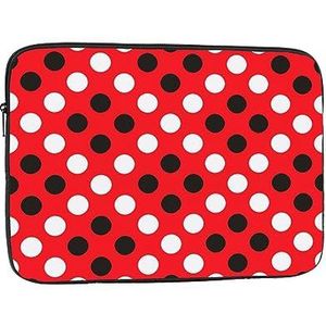 Rood Wit Polka Dot Laptop Case Laptop Sleeve Laptop Tas Voor Vrouwen Mannen Shockproof Beschermende Notebook Case 10 inch