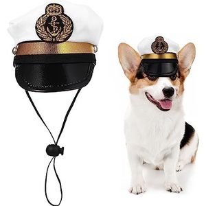 Didiseaon 2 Stuks cosplay-accessoires zeemans hoeden hond pet hond hoed jurken honden verkleedkostuum voor huisdieren kat cosplay pet grappig kapitein hoed rekwisieten kleding
