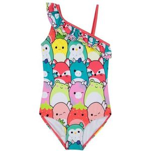 Squishmallows Meisjes Badpak, Frill Zwempak Voor Meisjes, Kinderbadpak Eén Stuk, Veelkleurig 134