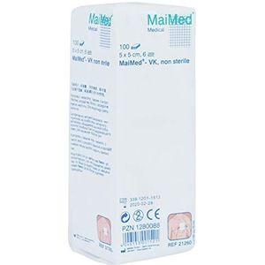 MaiMed VK vlieskompers, niet-steriel, 6-voudig verschillende maten 5 x 5 cm