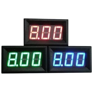 Digitale LED Voltmeter DC 2,5 V 2,8 V tot 30 V 150 V Paneel Spanningsmeter Rood Blauw Groen Spanningsindicator voor Auto Elektrische Mobiele Motorfiets (Kleur: Wit Cover Groen, Maat: DC 2.
