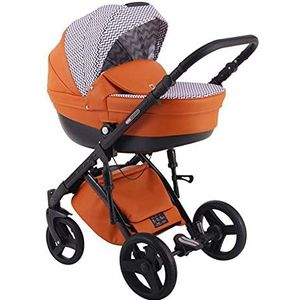 Kinderwagen 3in1 2in1 Isofix Set Pneumatische Banden One-Click Systeem Galaxy by Lux4Kids Orange G01 3in1 (inclusief autostoeltje)