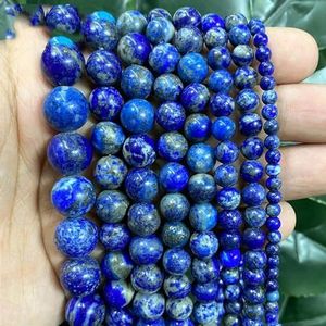 Natuursteen kralen Jaspers AmTurquoises es ronde kralen voor sieraden maken DIY armband oorbellen 4/6/8/10/12mm-Lapis lazuli steen-14mm-ongeveer 26st