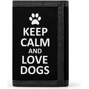 Keep Calm And Love Dogs Casual Heren Credit Card Houder Portefeuilles voor Vrouwen Slanke Duurzame Portemonnee met ID Venster