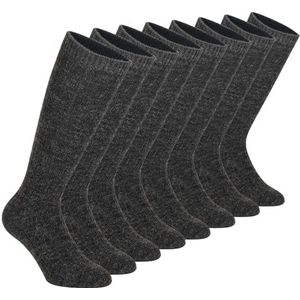 CALZITALY Verpakking met 2-4 paar alpaca-sokken, lange sokken, wol, thermische sokken, wollen sokken, geribbelde sokken, wintersokken, gemaakt in Italië, 4 paar - antraciet, 43-46 EU