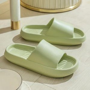 BDWMZKX Slippers Women's Summer Non-slip Slippers For Outdoor Use, Bathroom Bathing, Eva Indoor Home Sandals, Men's Home Wear Slippers-green-36-37 (less Than 1-2 Yards)