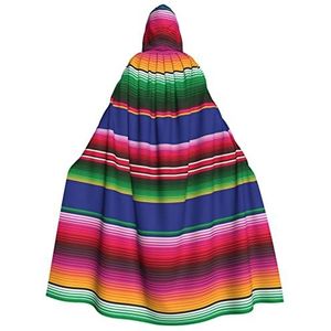 Bxzpzplj Kleurrijke Mexicaanse Strepen Print Hooded Mantel Unisex Mannen, Vrouwen, Kinderen Cosplay, Partij, Carnaval, Heks Kostuum