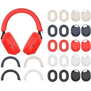 voor Sony WH-1000XM5 hoofdtelefoon ear cap cover hoofdband beschermende Shell (Rood)