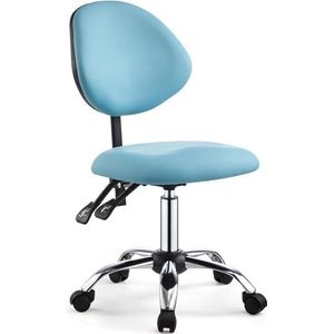 Zadelkruk for mondhygiënist Professionele zadelkruk met wielen Ergonomische rolkruk Stoel met rugleuning met kantelfunctie(Blue)