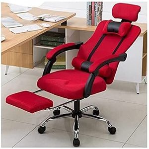 Office Fauteuil Stoel Executive Hoge rugleuning Stoel Computer Werkstoel Rugleuning Leunende functie Ergonomisch met voetensteun (Color : Rot)
