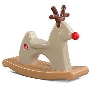 Step2 Rudolph the Rocking Reindeer | Rudolf Rendier Hobbelpaard van kunststof | Kerst speelgoed voor kinderen vanaf 1 jaar